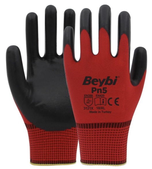 Beybi%20PN5%20Polyester%20Örme%20Nitril%20Eldiven