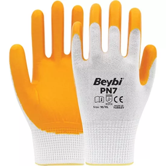 Beybi PN7 Polyester Örme Nitril Eldiven