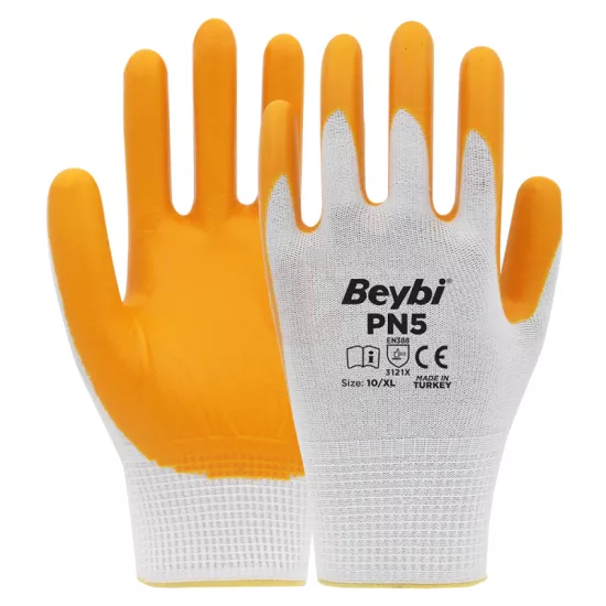 Beybi PN5 Polyester Örme Nitril Eldiven