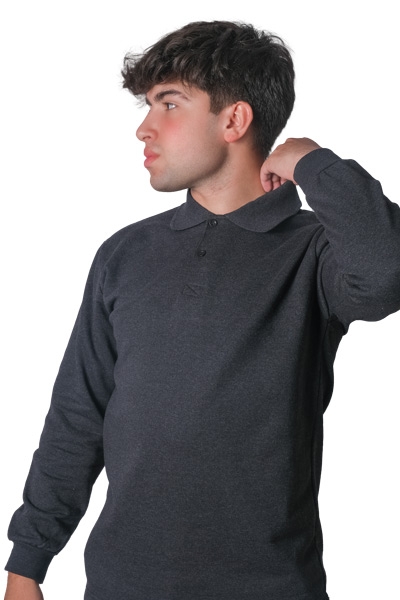 Polo%20Yaka%20Sweat%20İçi%20Polarlı%20Antrasit%20Renk