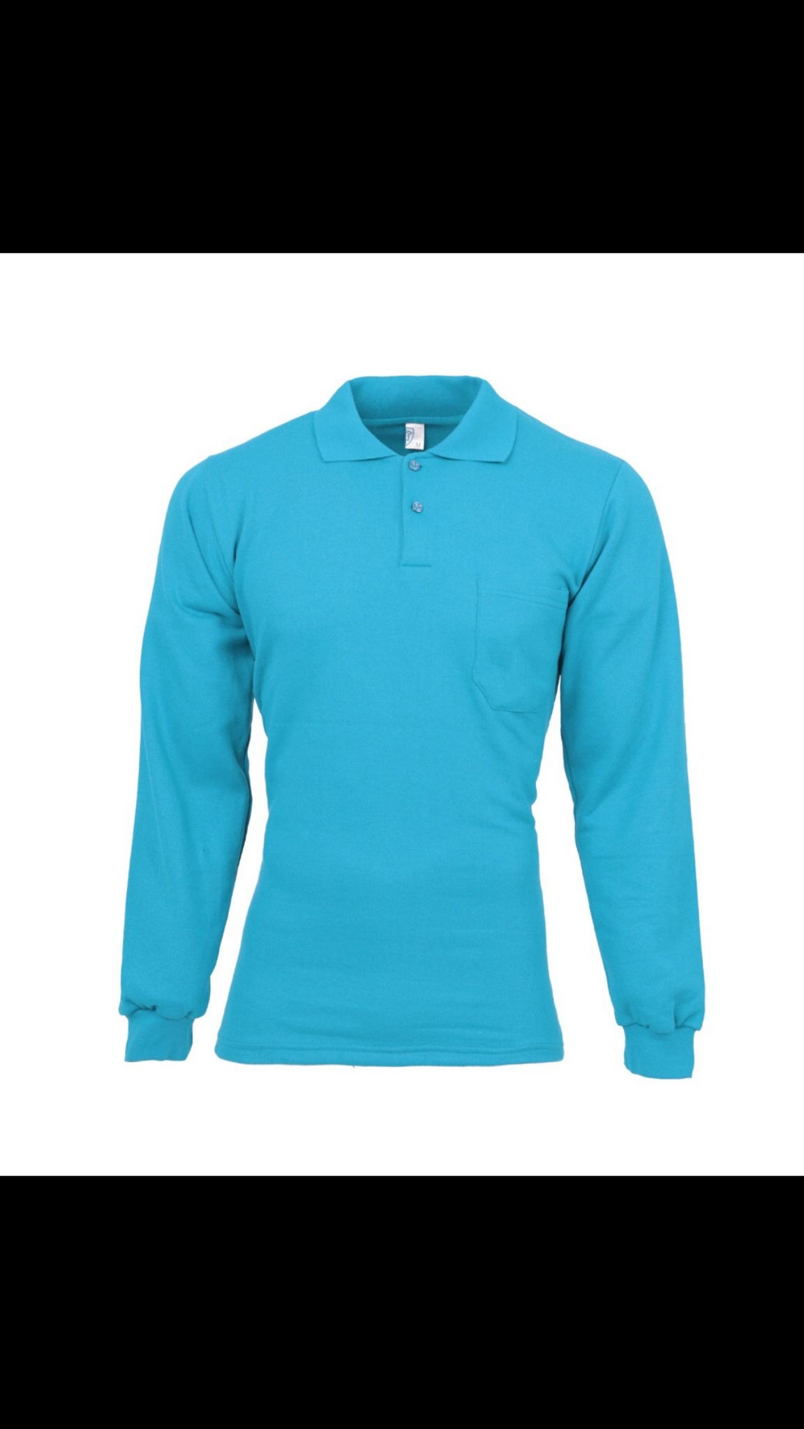 Polo%20Yaka%20Sweat%20İçi%20Polarlı%20Turkuaz%20Renk